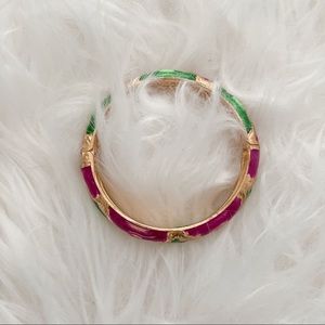 Cloisonne Floral Bangle Bracelet